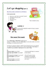 English Worksheet: Lets go shopping (part 2)