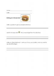 English worksheet: ESSAY GRAPHIC ORGANIZER