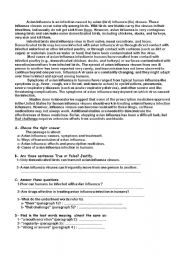 English worksheet: AVIAN FLU