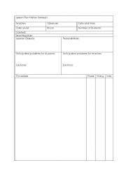 English worksheet: Lesson Plan Template