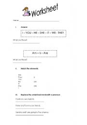 English Worksheet: Personal Pronouns