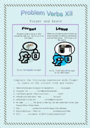 Problem Verbs XII - Forget and Leave - Theory and Practice - With key