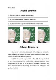 English Worksheet: Reading Albert Einsten