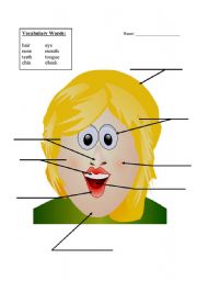 English Worksheet: Face Vocabulary Quiz