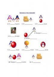 English Worksheet: prepositions of place