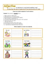 English worksheet: Adjective