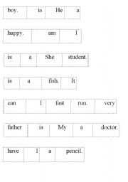 English worksheet: SENTENCE ORDER