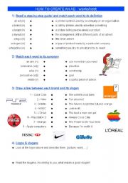 English Worksheet: ADVERT : exercises 