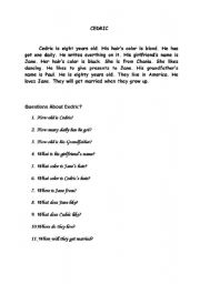 English worksheet: cedric