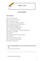 English worksheet: At the restauramt