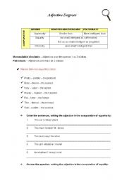 English worksheet: Adjective degrees