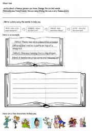 English Worksheet: reading and writing a short story