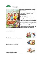 English Worksheet: The three little pigs worksheet.