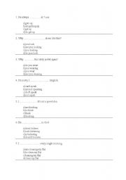 English Worksheet: verb to be present simple