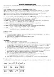 English Worksheet: Irregular Verbs Board Game