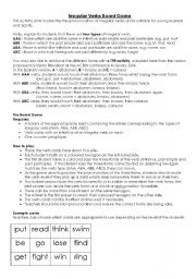 English worksheet: Irregular Verbs Board Game