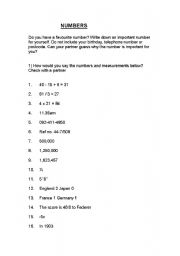 English worksheet: Tricky Numbers
