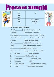 English Worksheet: present simple- positive, negative and question sentences