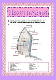 English Worksheet: IRON PARTS -vocabulary exercise