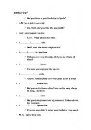 English Worksheet: Role Play to practise simple past Very funny!!!!!!!