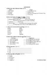 English Worksheet: Questions