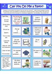 English Worksheet: CAN YOU DO ME A FAVOR?   Card #1