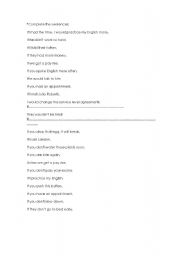 English worksheet: Conditionals