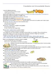 English Worksheet: counting food