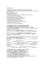 English worksheet: verb tenses