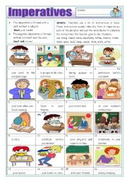English Worksheet: Imperatives (class instructions)