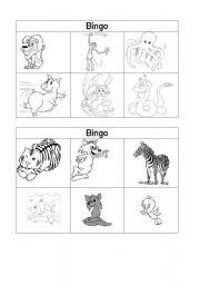 English Worksheet: animal bingo 2/2