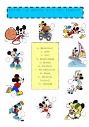 English Worksheet: Sports matching