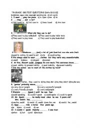 English Worksheet: SBS Test For 7th Grade Unit (10-11-12)