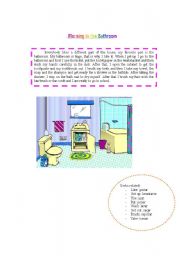English Worksheet: morning in the bathroom