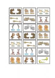 English Worksheet: Animal cards
