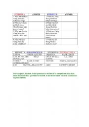 English worksheet: Speaking in pairs