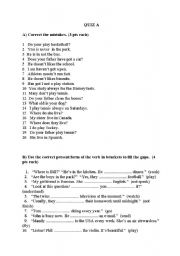 English Worksheet: SIMPLE PRESENT&PRESENT CONTINUOUS 