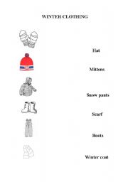 English worksheet: Winter Clothing