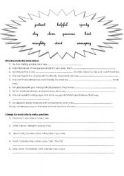 English worksheet: describe people