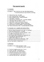 English Worksheet: reported speech (1)