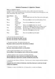 English Worksheet: Relative Clauses