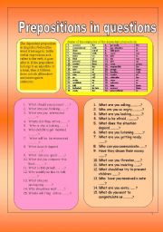 Teaching prepositions 3 pages (Questions) 