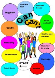 English Worksheet: Can Cant  - game
