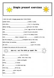 English Worksheet: exercises Simple Present