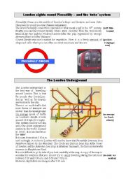 English Worksheet: London Sights round Piccadilly and the London Tube