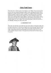 English Worksheet: John Paul Jones - Scottish/ American hero