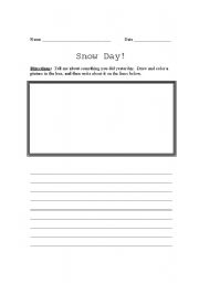 English worksheet: Snow Day Writing Assignment