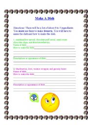 English worksheet: Make A Dish