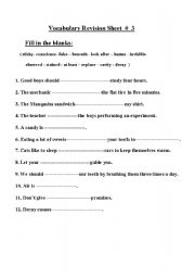 English Worksheet: General Vocabulary