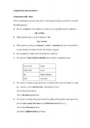 English Worksheet: comparatives and superlatives